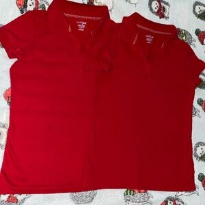 🌹Cat & Jack🌹 Set of 2 Girl’s Red Uniform Shirt Size 14/16